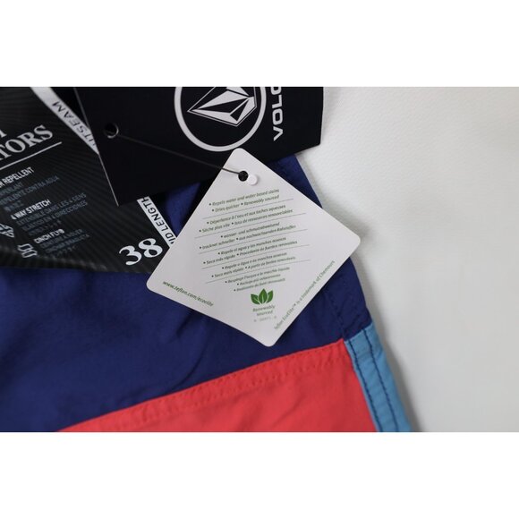 New Volcom Surfing Mens 38 Stretch Color Block Striped Liberators Board Shorts - Picture 8 of 14